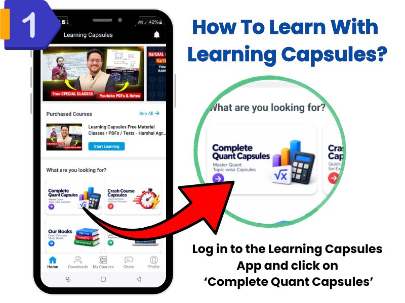 Log in to the Learning Capsules App & click on the ‘Complete Quant Capsules’ tile.